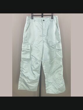 NEW Puma Pants Womens 28 green wide leg cargo street wear athletic casual